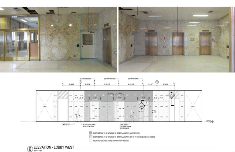 Coordination for salvaging existing marble